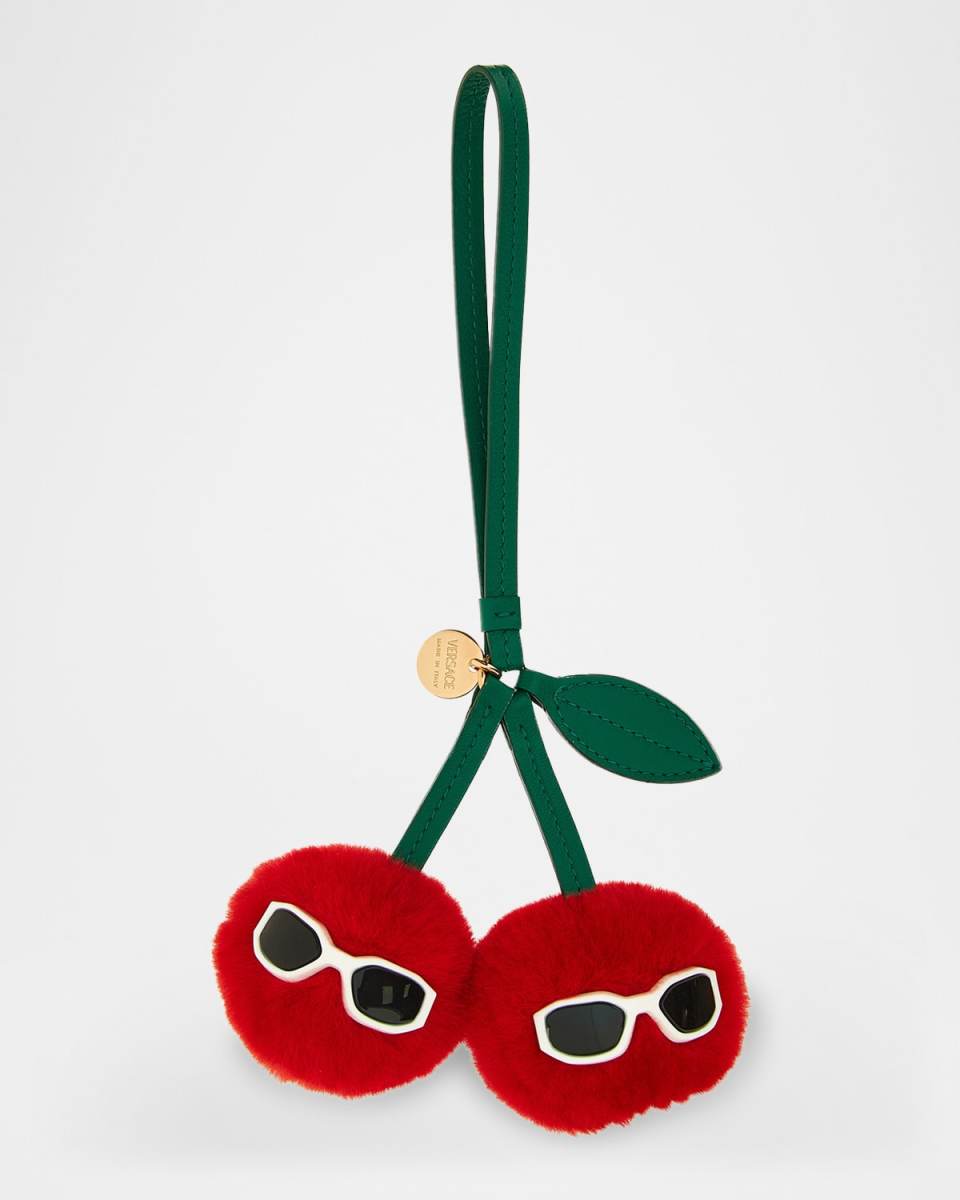 Fuzzy Shearling Cherry Bag Charm